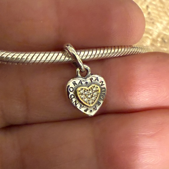 Pandora Two-Tone Heart Charm - Picture 4 of 6